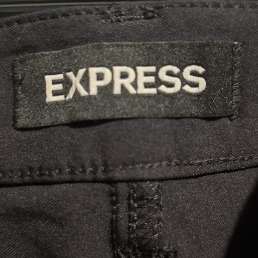 Express Black Flat Front Shorts - Picture 3 of 4